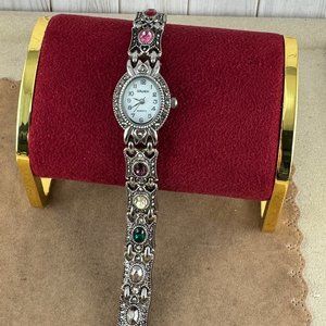Women's Gruen II Watch with Crystal Accents Gold Tone link Bracelet